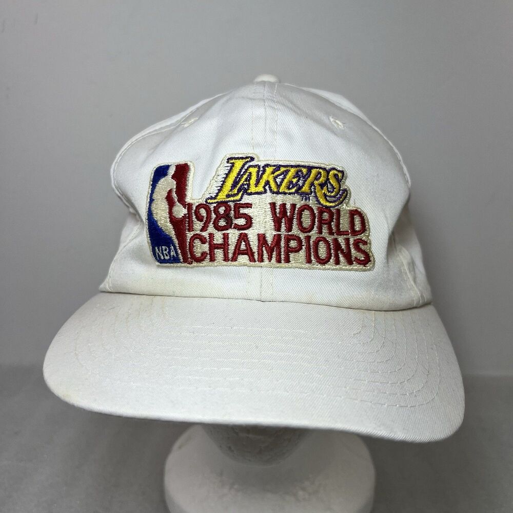 VINTAGE 80S Los Angeles Lakers 1985 World Champions Hat Cap NBA Snapback